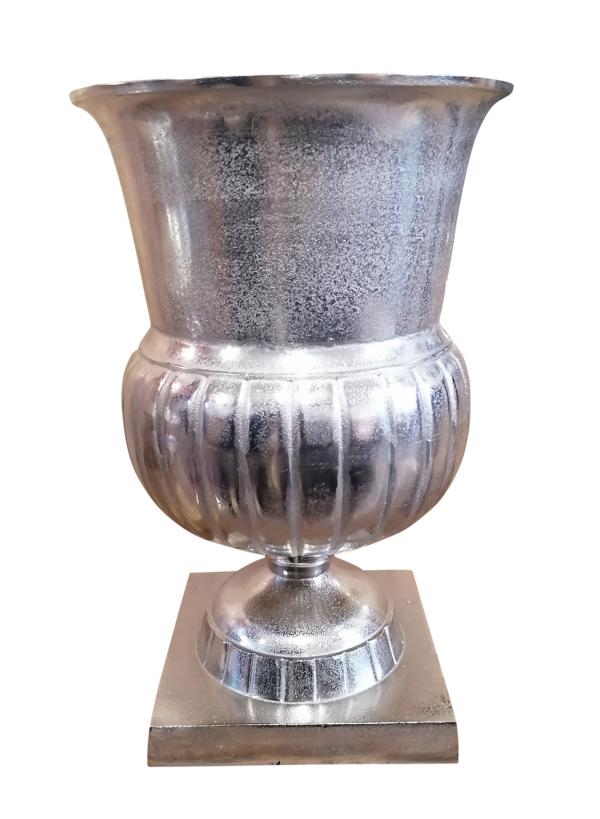 Vase Aluminium Silber Bodenvase H 46 cm