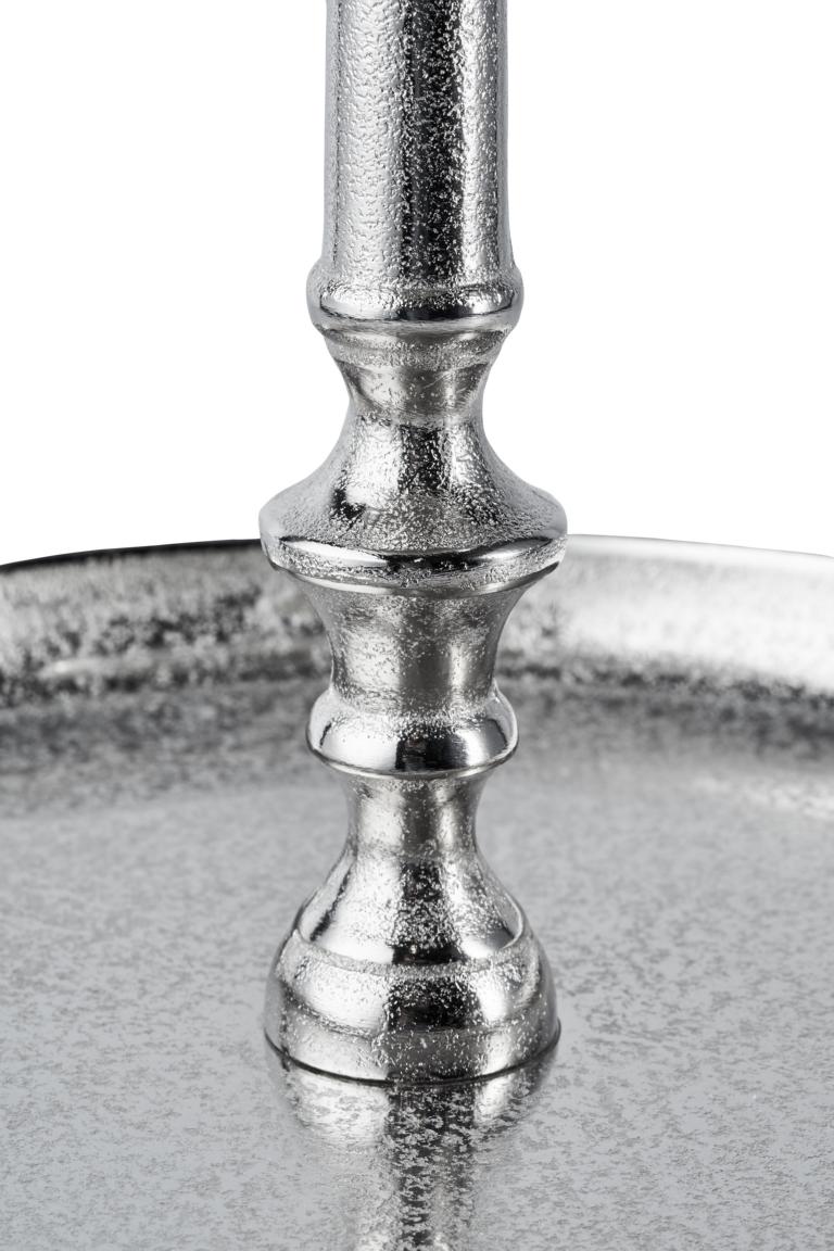 Etagere-Lilie-04 Etagere Lilie Zweistöckig aus Metall in Silber