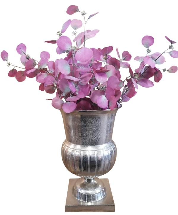 Vase Aluminium Silber Bodenvase H 46 cm