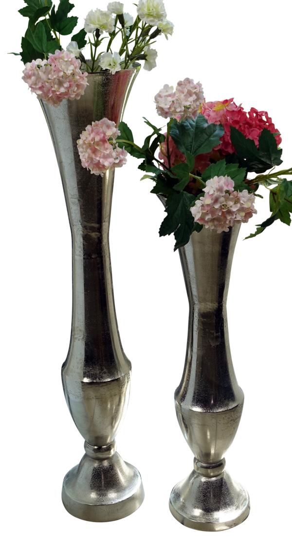 Bodenvase XL Aluminium Silber 60 cm / 77 cm