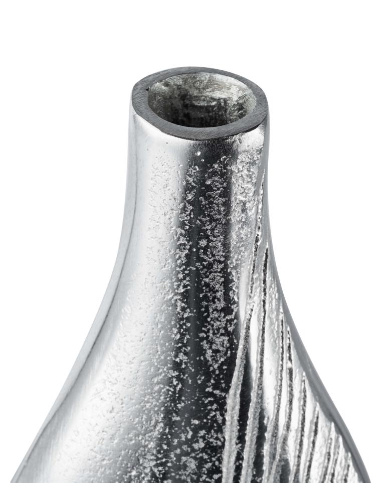 Moderne schmale Vase Silber aus Metall