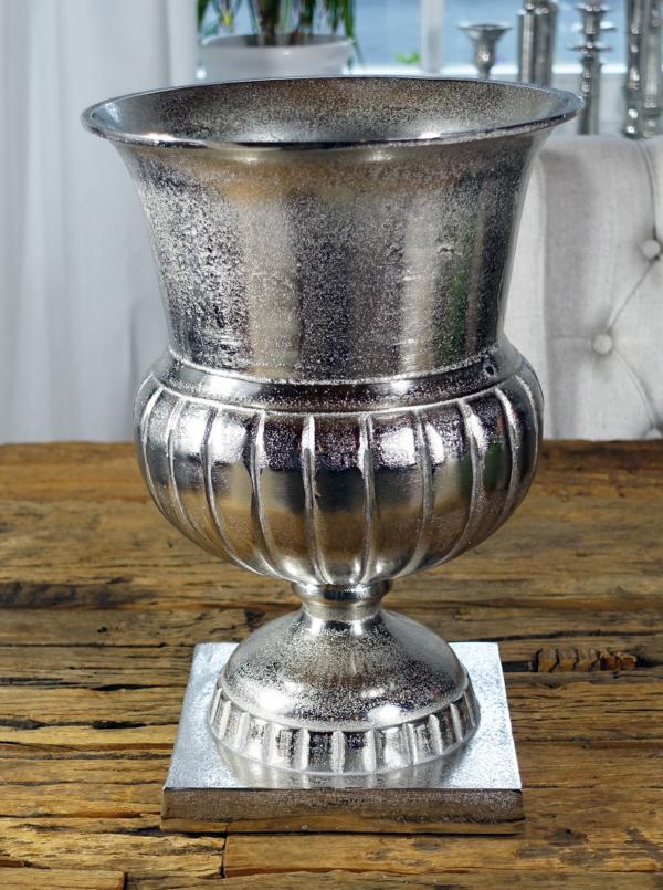 Vase Aluminium Silber Bodenvase H 35 cm