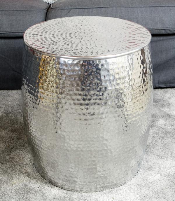 Couchtisch Aluminium Silber XL 42x42x47 cm