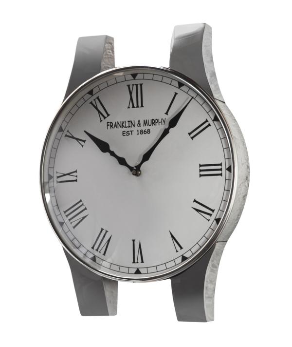 Wanduhr "Armbanduhr" Silber