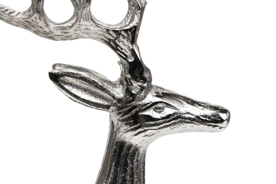 Hirsch Dekofigur Silber aus Metall