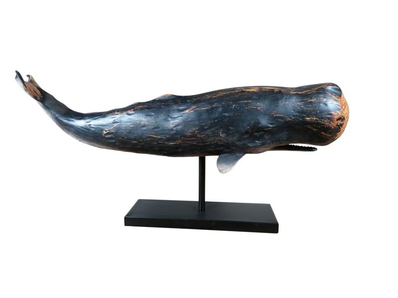 Wal-Deko-Figur-auf-Standfu-Blau-MN-MT-9006-6 Wal Figur XXL Blau 77 cm