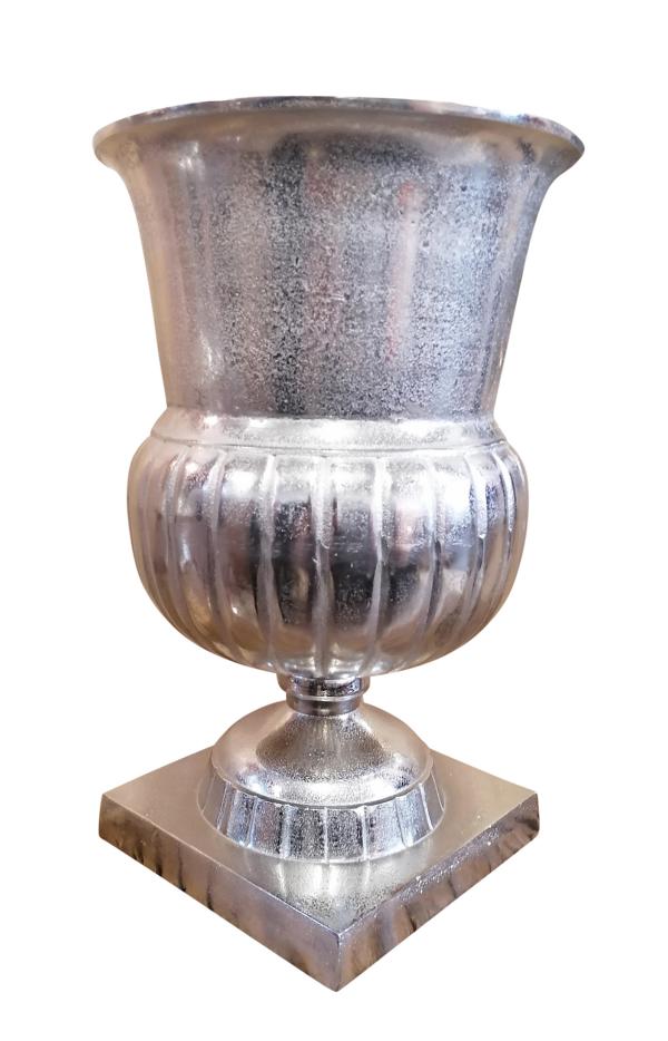 Vase Aluminium Silber Bodenvase H 46 cm