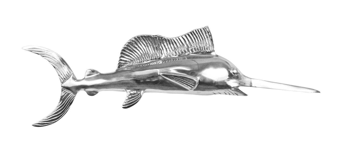 Schwertfisch XXL Silber Wanddekoration 92 cm