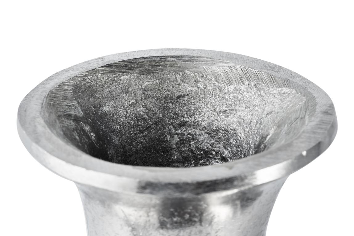 Runde Vase in Silber aus Metall