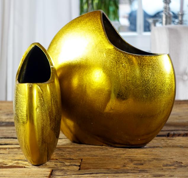 Vase Aluminium Gold H 28 cm