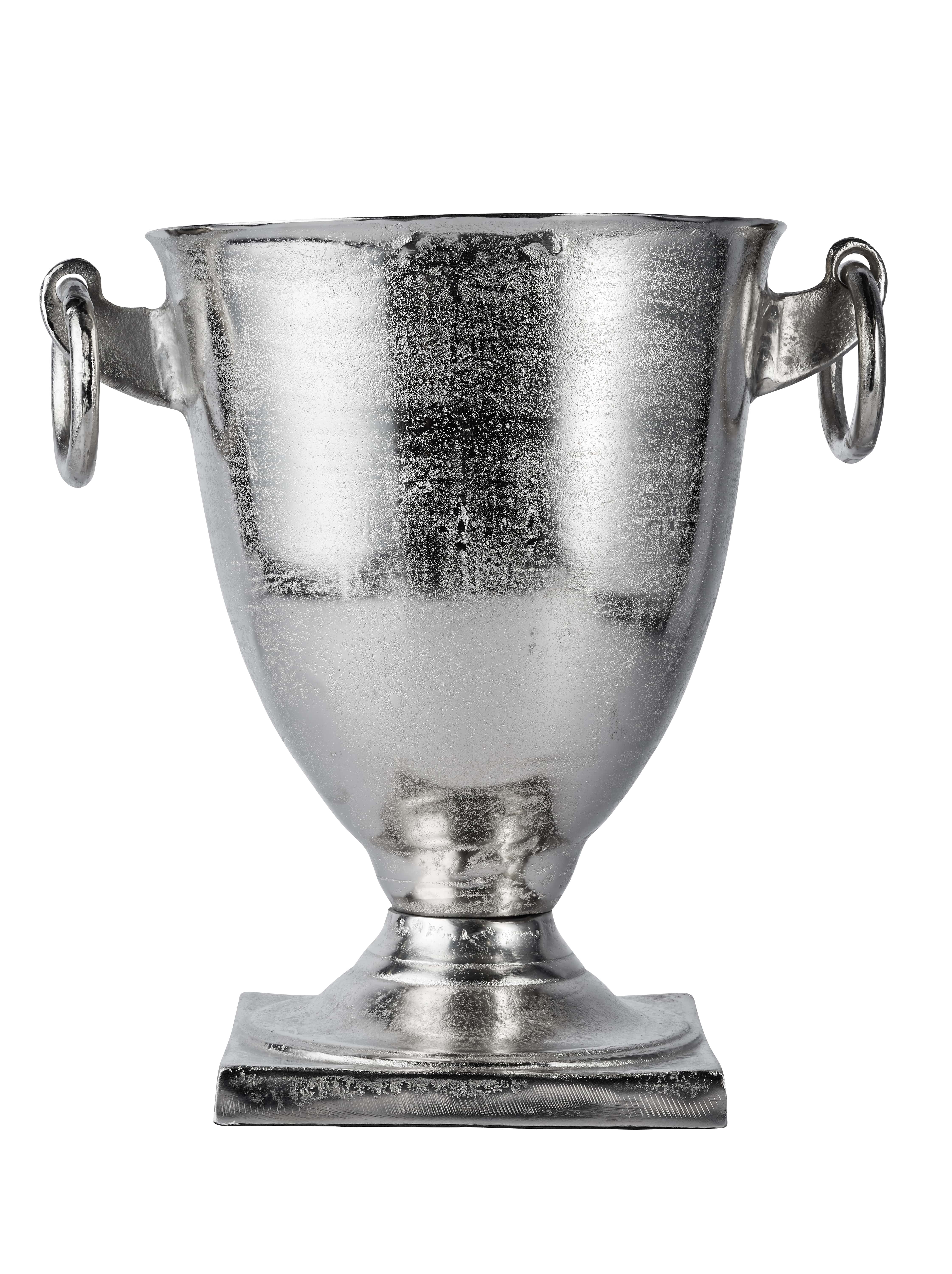 Deko Pokal aus Metall in Silber