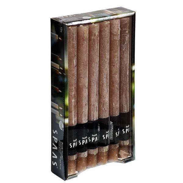 Stabkerze Rustic 12er Pack Taupe