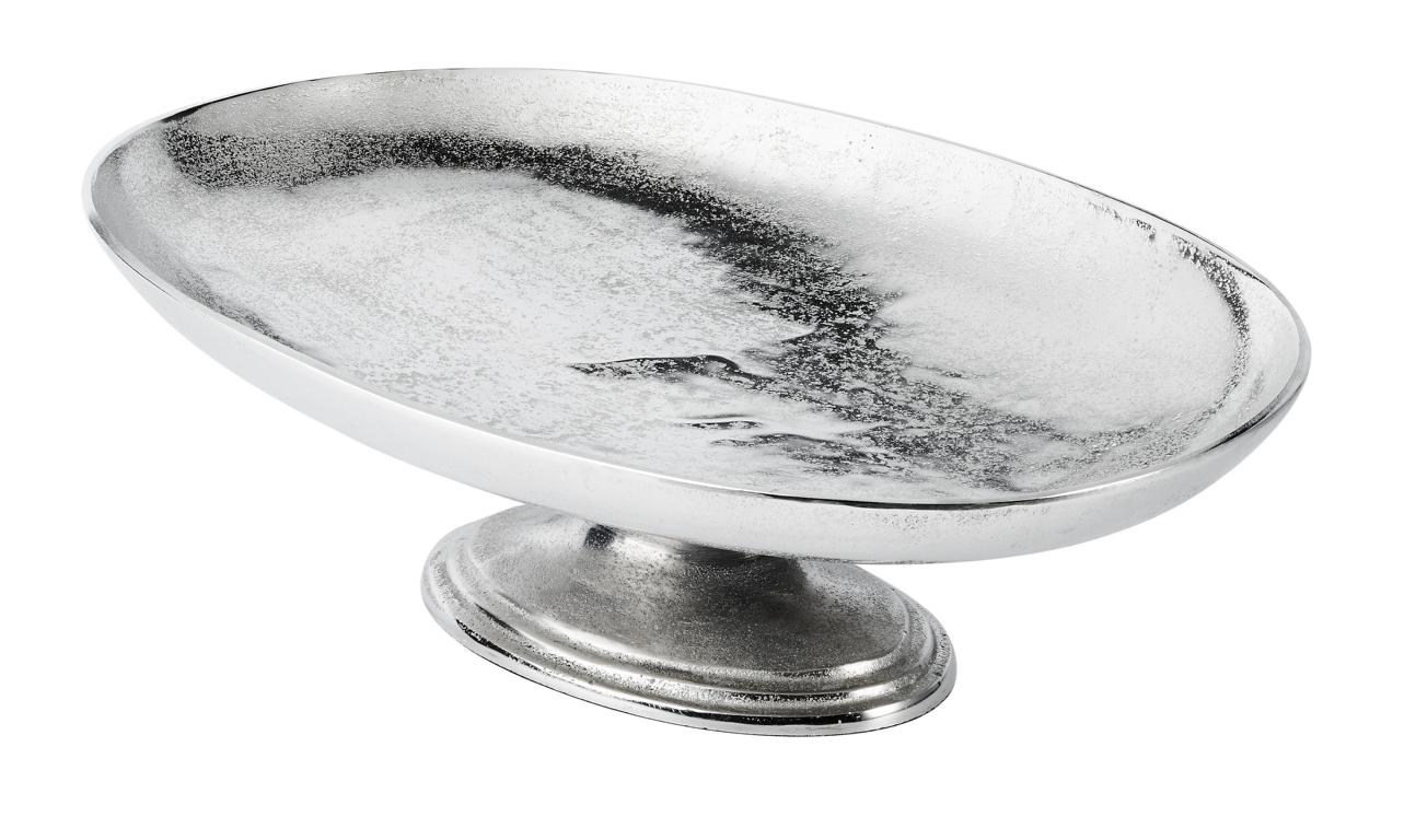 Schale Oval Silber aus Metall Groß