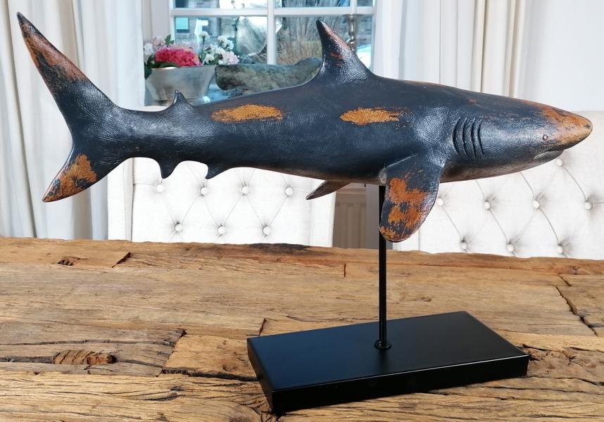 Hai-Figur-Standfuss-Deko-MN-MT-9014-2 Deko Hai Maritime Statue