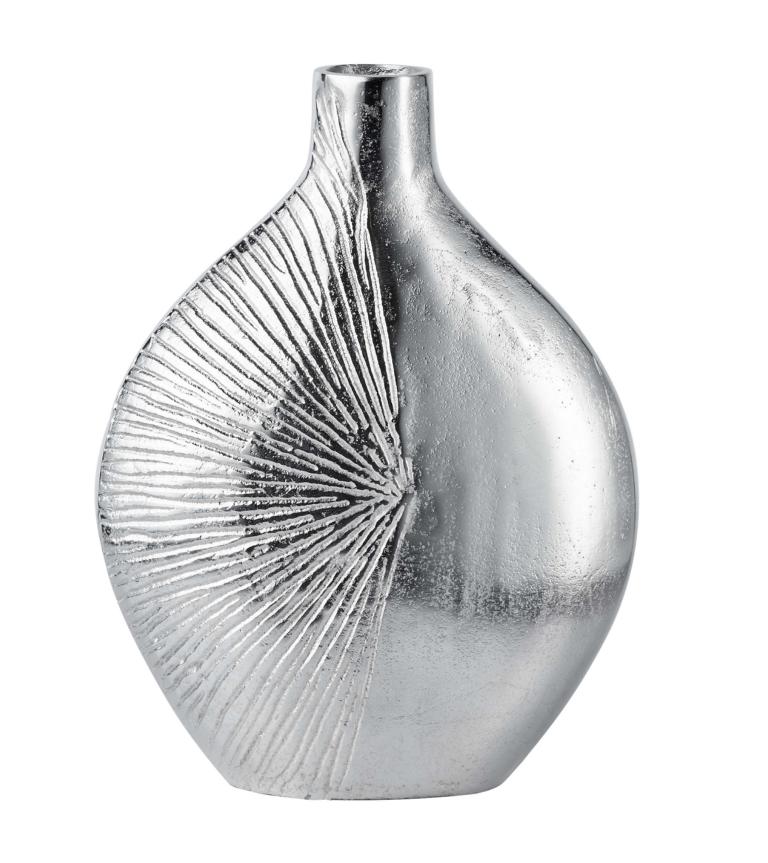 Vase-geriffelt-klein-01 Vase Silber aus Metall