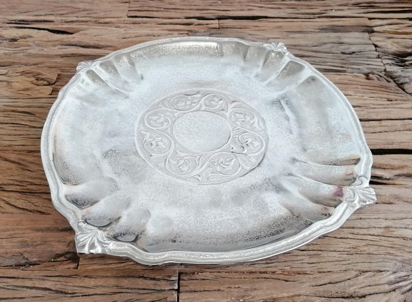 Schale-Silber-Ornamente-Aluminium-MN-DE-5066 Schale Silber Ornamente 40 cm