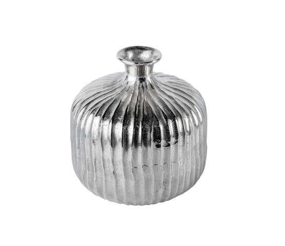 Vase Silber Rund aus Metall (Alumiinium)