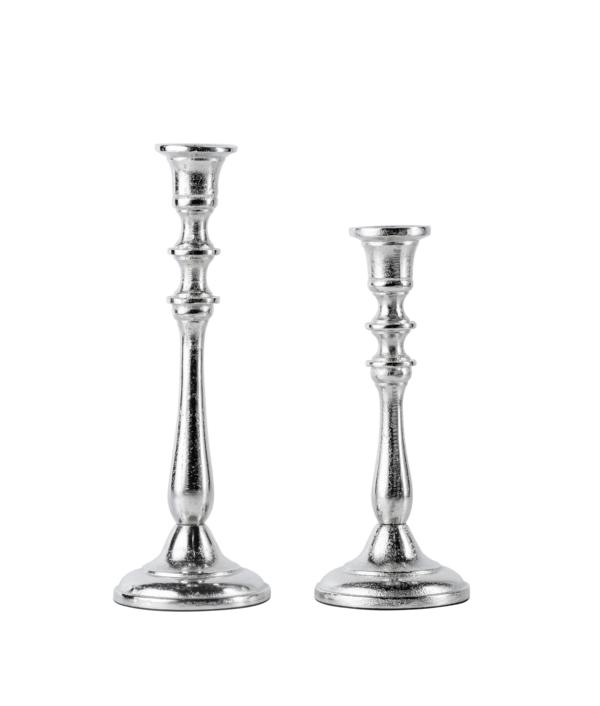 KATHRIN_BARNETZKE_Noll-191122-105 Kerzenständer Silber für Stabkerzen aus Metall 2er Set