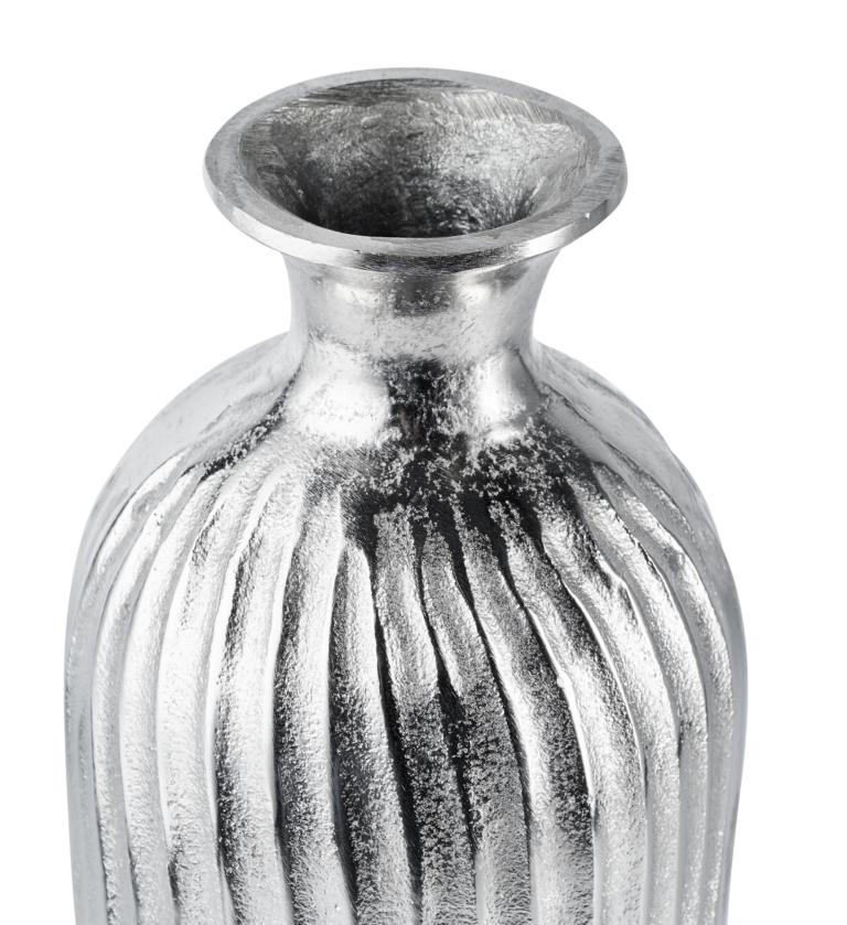 Runde Vase in Silber aus Metall