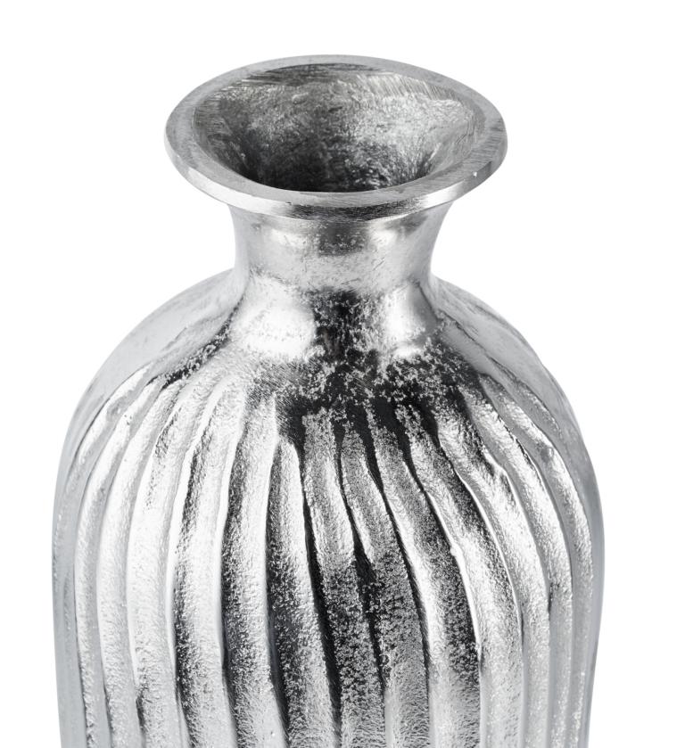 Vase-gross-02 Runde Vase in Silber aus Metall