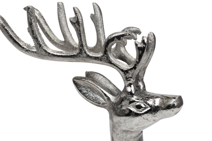 Hirsch liegend Silber aus Metall