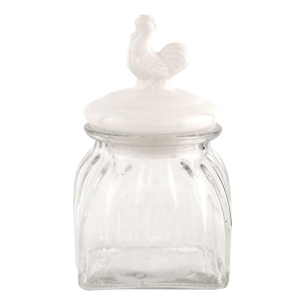 6GL1008S Vorratsglas von Clayre & Eef Bonbonglas Hahn 10x10x18 cm