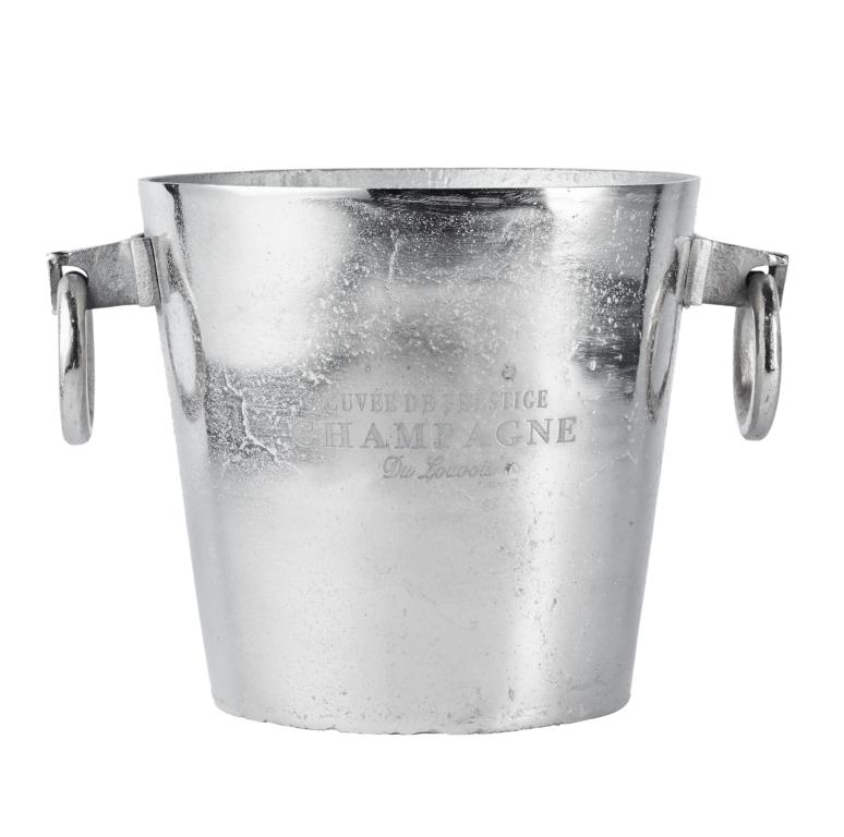Flaschenkühler Kühler für Flaschen Sekt Wein oder Champagner Silber Aluminium (Metall) Flaschenkühler / Champagnerkühler Silber aus Metall mit 2 Henkeln