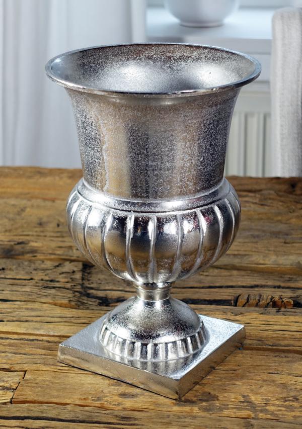 Vase Aluminium Silber H 29 cm