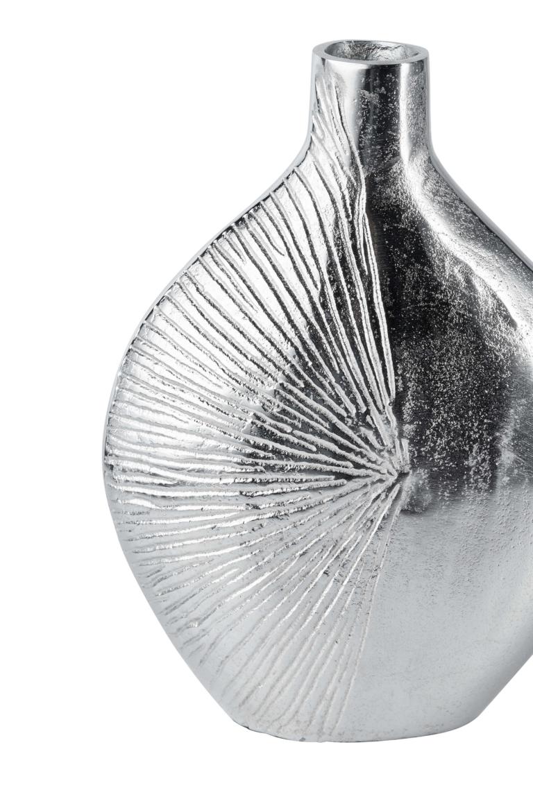 Vase-geriffelt-klein-03 Vase Silber aus Metall