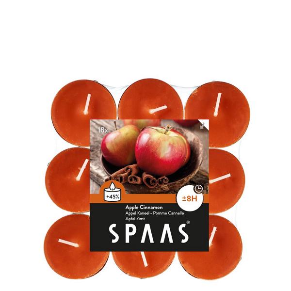K800_Spaas_5411708180690_0338109-181_ProductPhoto_HRes_ListSearch_1 Teelichter Duft Apfel Zimt 18 Stück