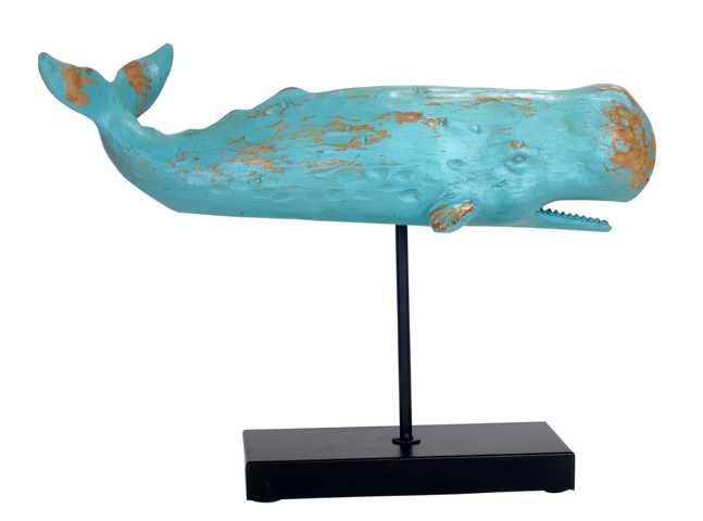 Wal-Maritime-Dekofigur-10 Wal Deko Figur auf Standfuss