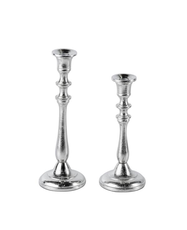 KATHRIN_BARNETZKE_Noll-191122-104 Kerzenständer Silber für Stabkerzen aus Metall 2er Set