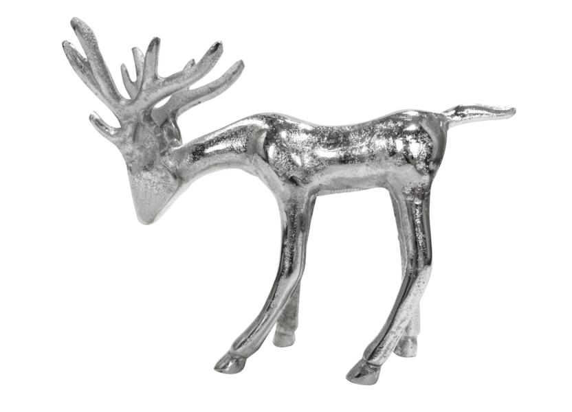 Hirsch Deko Figur aus Metall in Silber