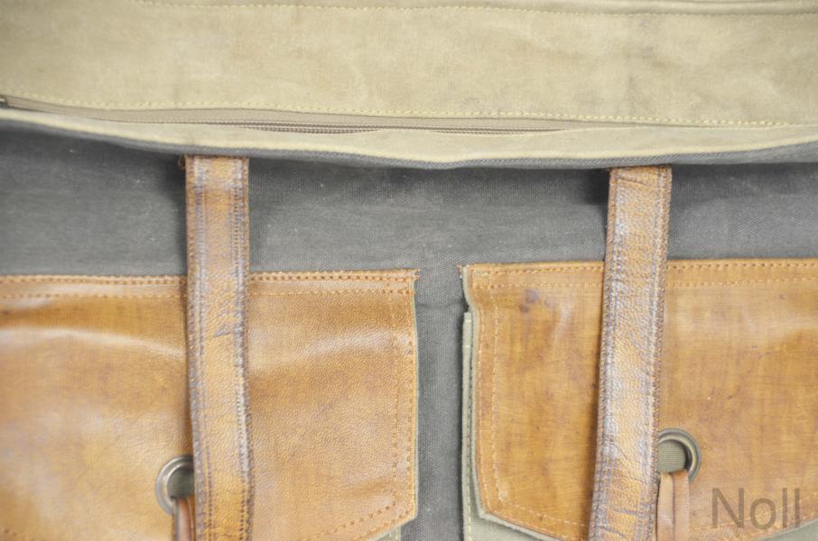 Handtasche Canvas mit Lederapplikationen 2 Außentaschen