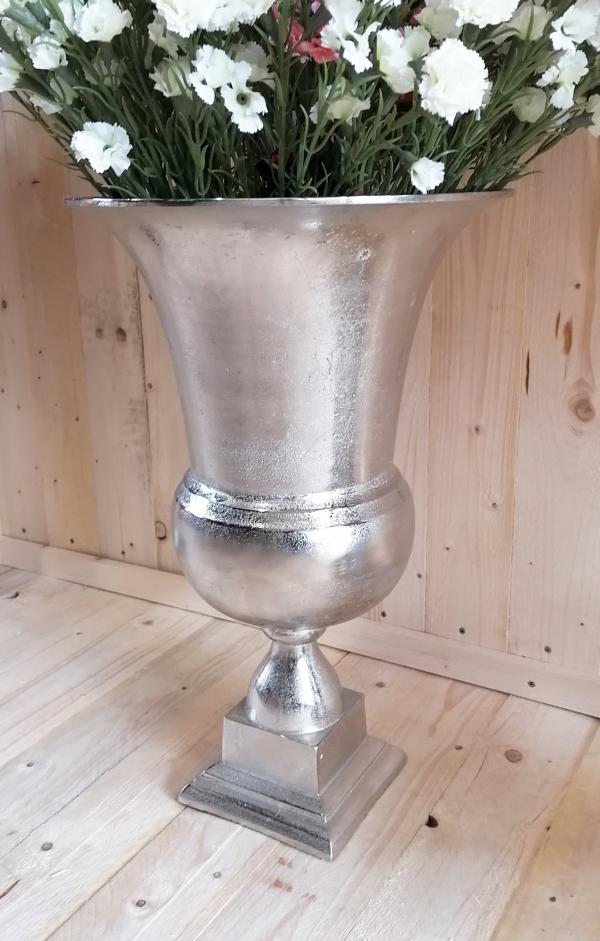 Vase Pokalvase Silber 56 cm