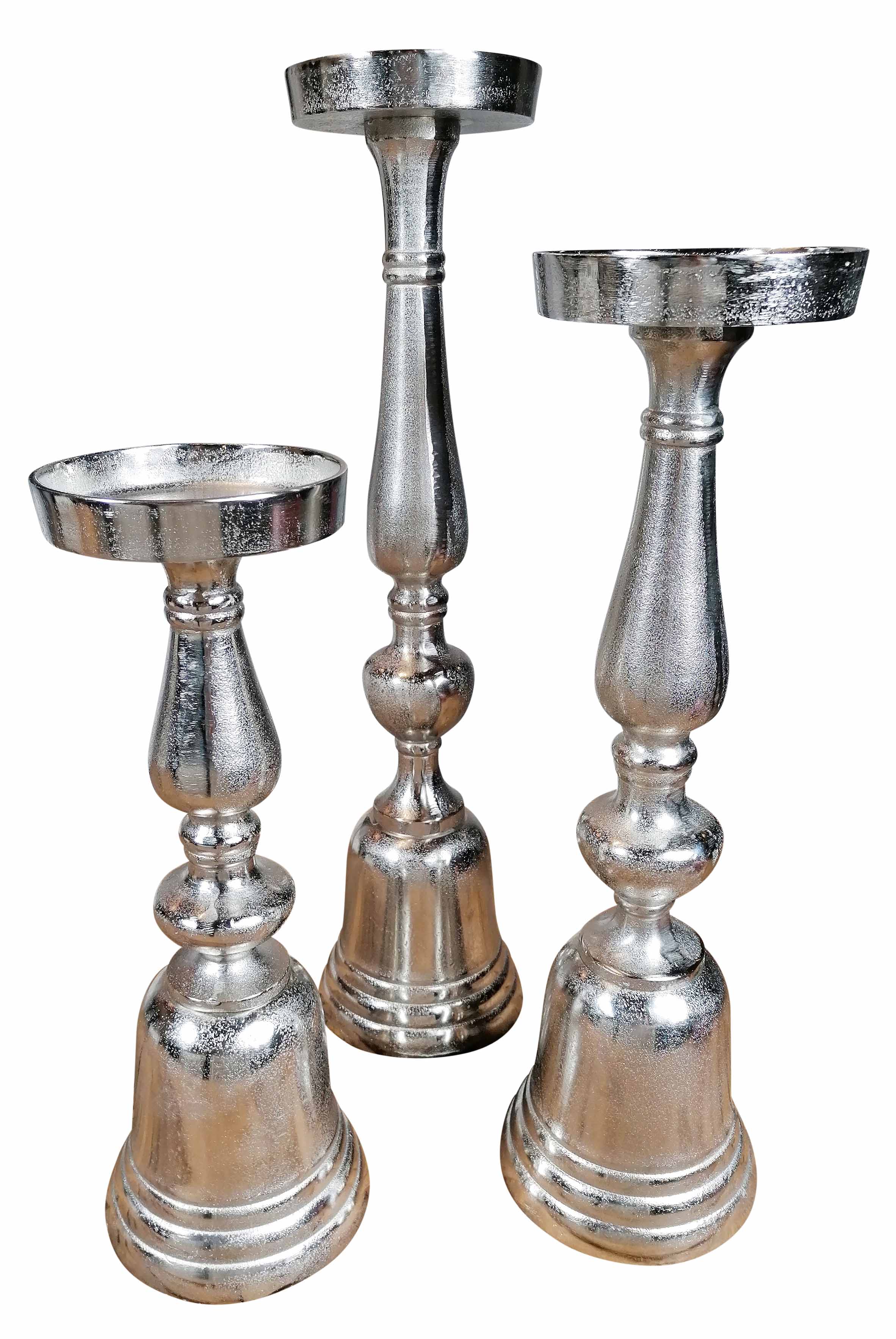 MN-KS-8015-8016-8017-Kerzenstnder-Silber-Aluminium-XXL-6 Kerzenständer XL Silber H 40 cm / 50 cm / 60 cm