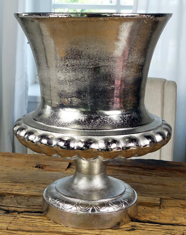 Vase Aluminium Silber XXL 47 cm