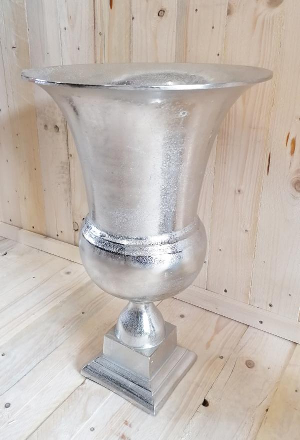 Vase Pokalvase Silber 56 cm