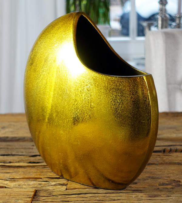 Vase Aluminium Gold H 28 cm