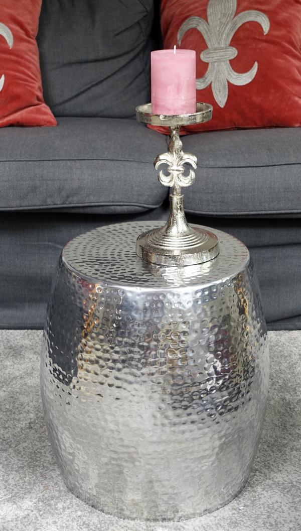 Couchtisch Aluminium Silber 40 cm