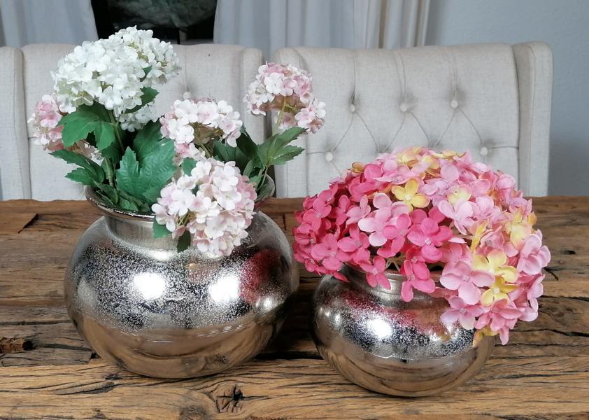 Vase-Set-rund-Silber-Aluminium-MN-VA-1021-1022-55dfc907da231d Vase 2er Set Silber 16 / 22 cm