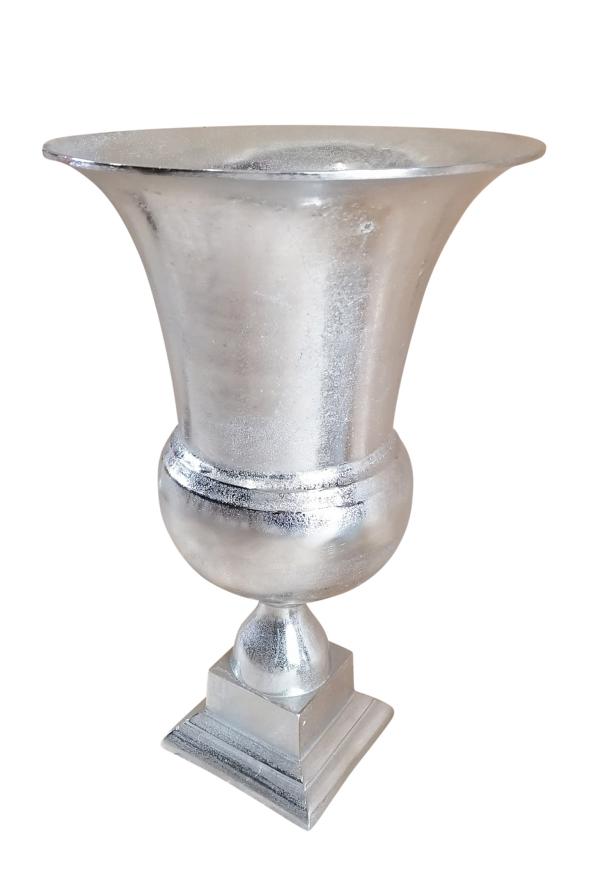 Vase Pokalvase Silber 56 cm