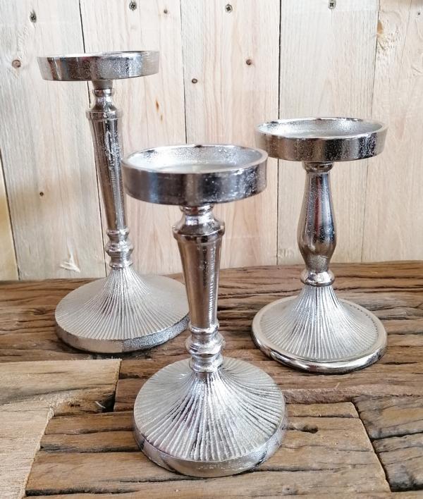 Kerzenst-nder-SIlber-Aluminium-3er-Set-MN-KS-8037-8038-8039