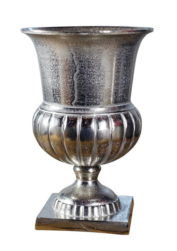 Vase Aluminium Silber Bodenvase H 35 cm