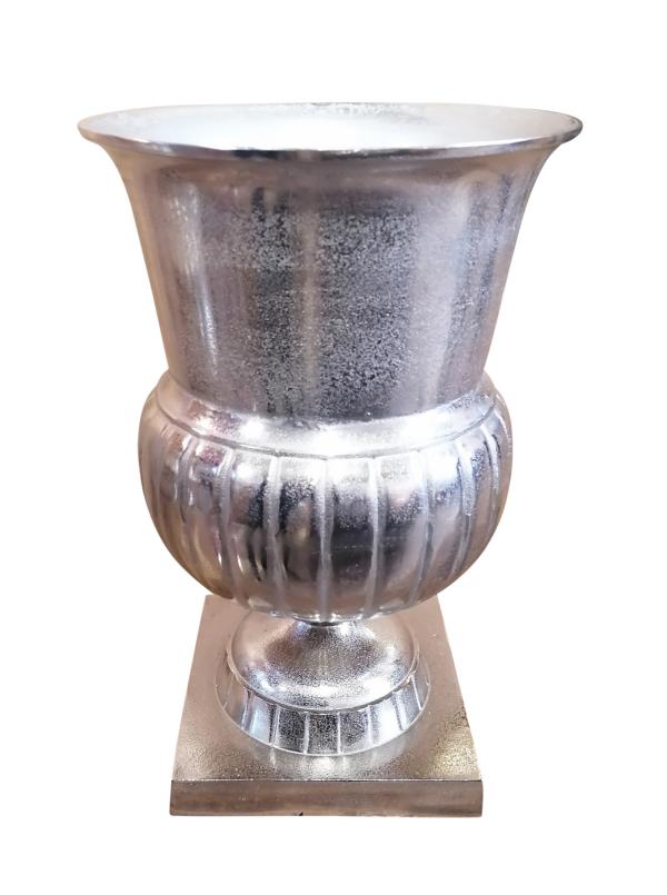 Vase Aluminium Silber Bodenvase H 46 cm