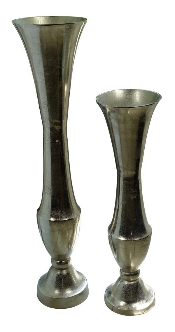 Bodenvase XL Aluminium Silber 60 cm / 77 cm