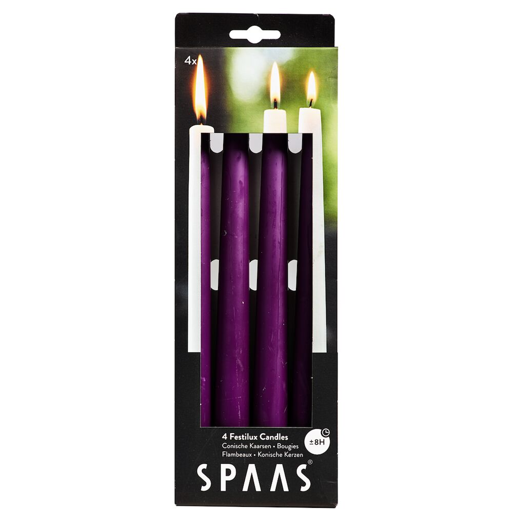 Stabkerze 4er Pack Aubergine