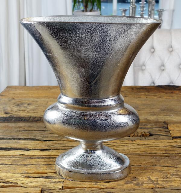 Vase Aluminium Silber L 37 cm