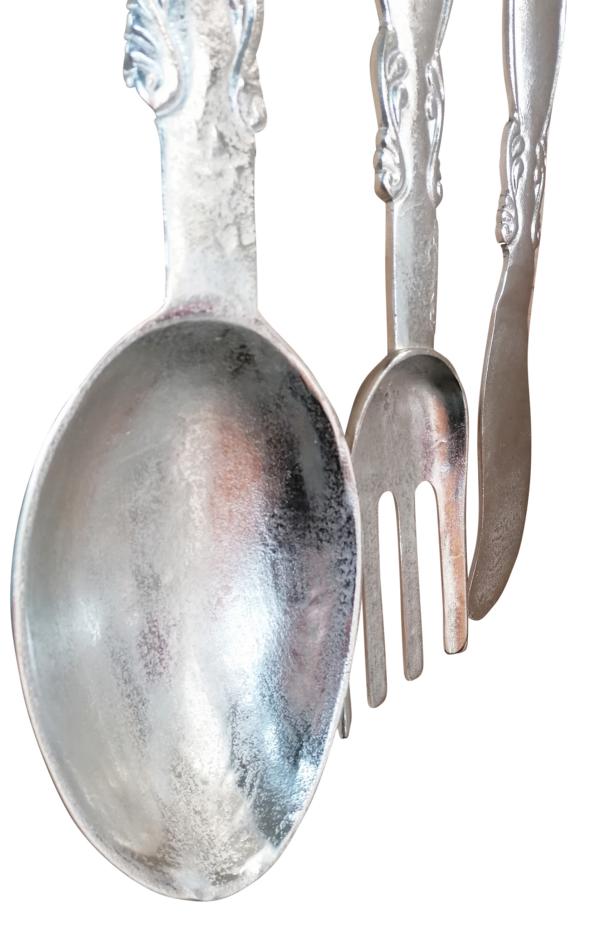 Besteck Wanddekoration Silber 64 cm