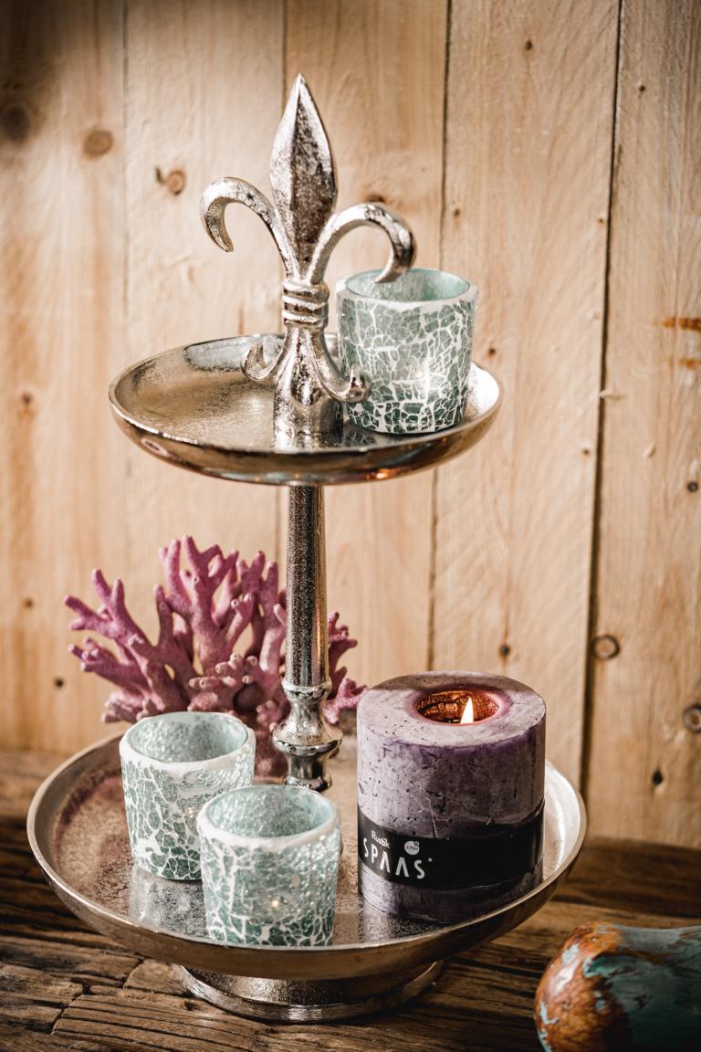 MN_Ambiente_20_09_2021-00044 Etagere Lilie Zweistöckig aus Metall in Silber